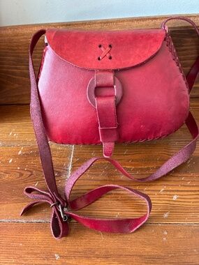 Red leather purse